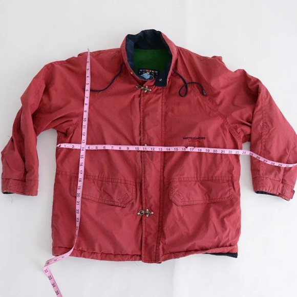 Vintage Bound for Peyton Red  Utility Nautical with Hidden Hood Jacket - Picture 4 of 14